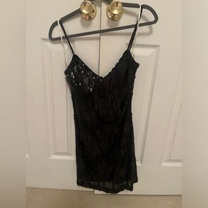Lulus Bubbly Poppin' Black Sequin Mini Dress